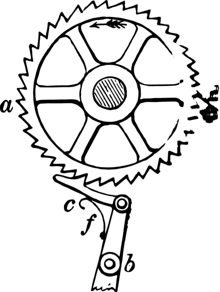 chave catraca roda vintage ilustração. vetor