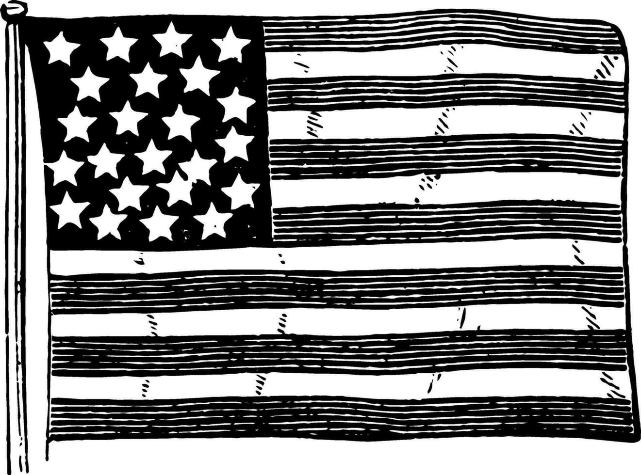 Unidos estados bandeira, 23 estrelas, vintage ilustração vetor