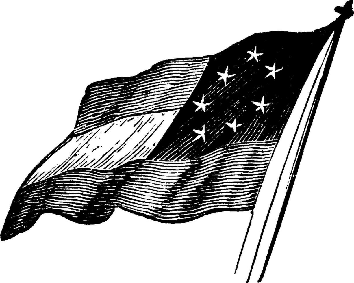 a primeiro bandeira do a nos confederação, vintage ilustração vetor