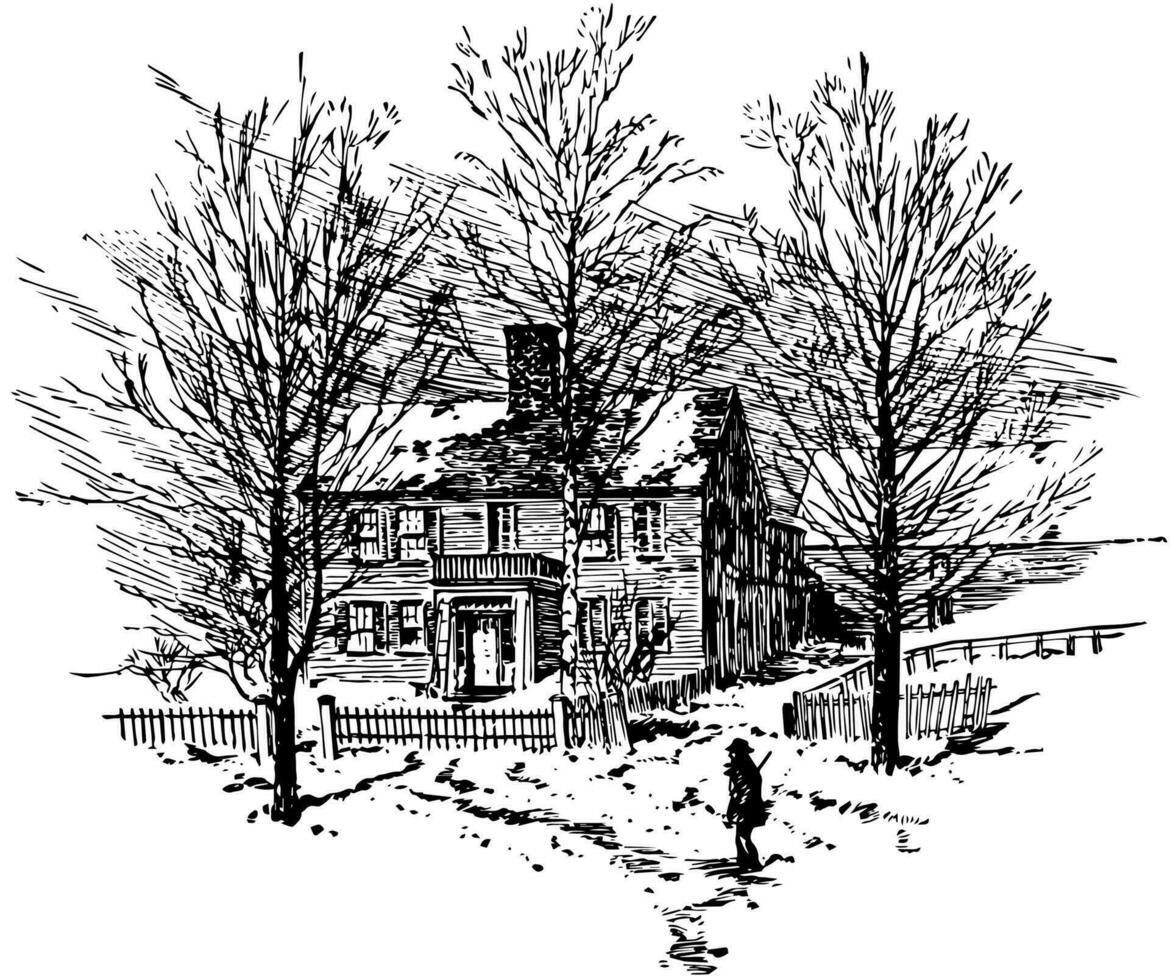 John Sullivan's casa vintage ilustração. vetor