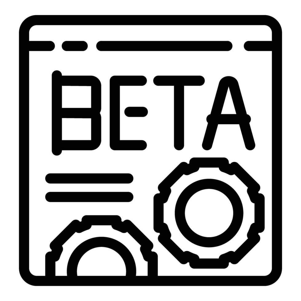 conectados beta versão ícone esboço vetor. tentativas Programas página da web vetor