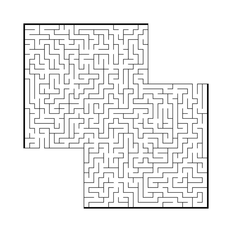 difícil labirinto quadrado grande. jogo para crianças e adultos. quebra-cabeça para crianças. enigma do labirinto. ilustração em vetor plana isolada no fundo branco.