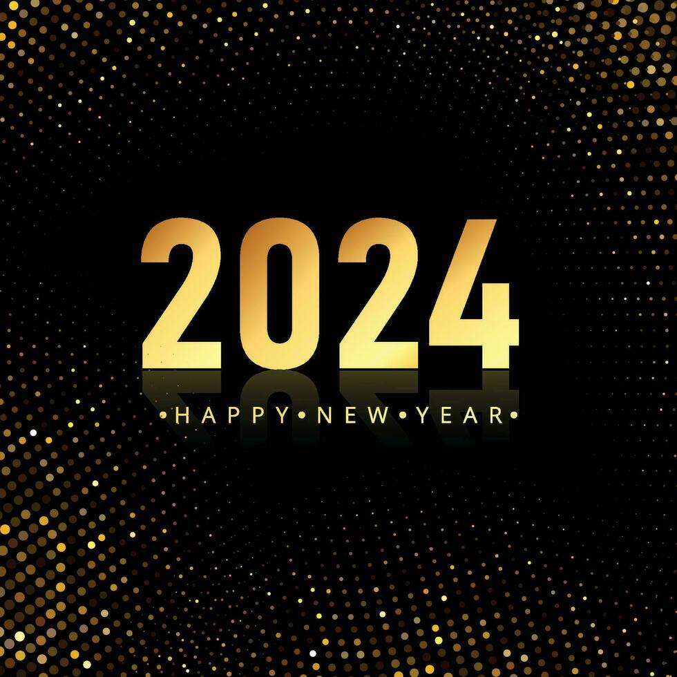 2024 Novo ano celebração cartão fundo vetor