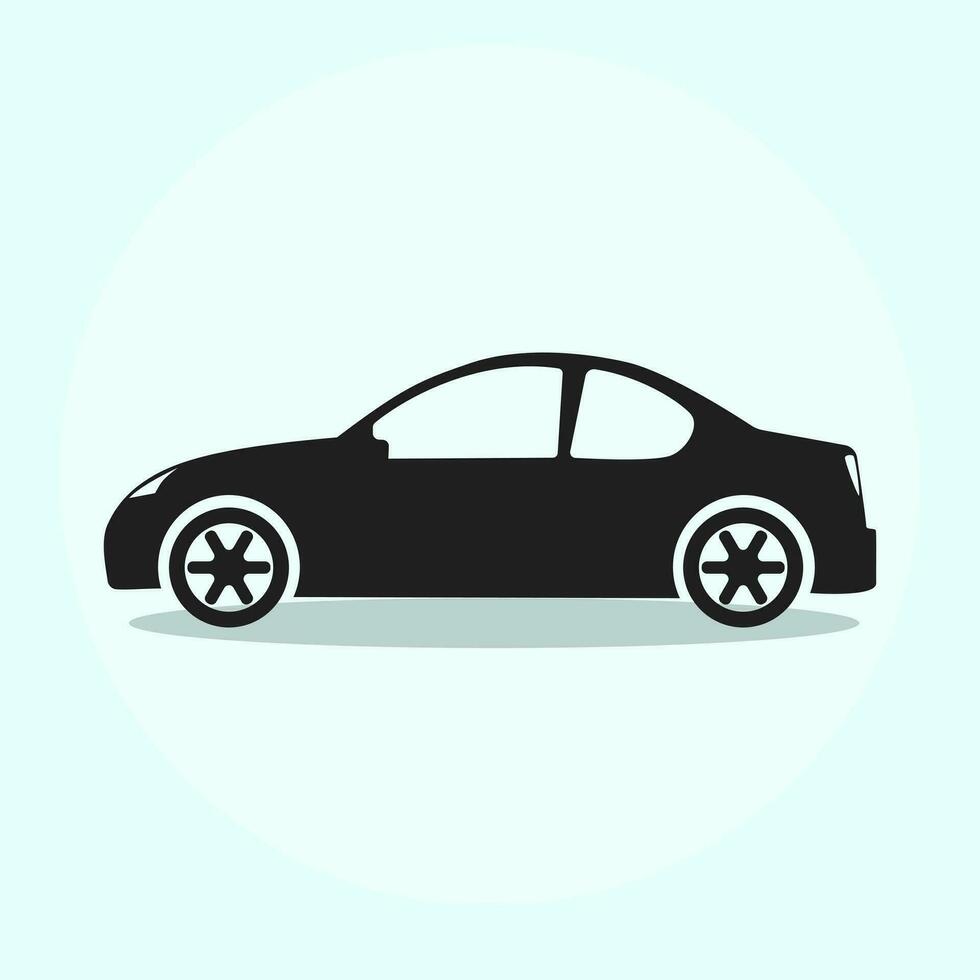 silhueta carro ícone para logotipo veículo. Visão a partir de lado. vetor ilustração