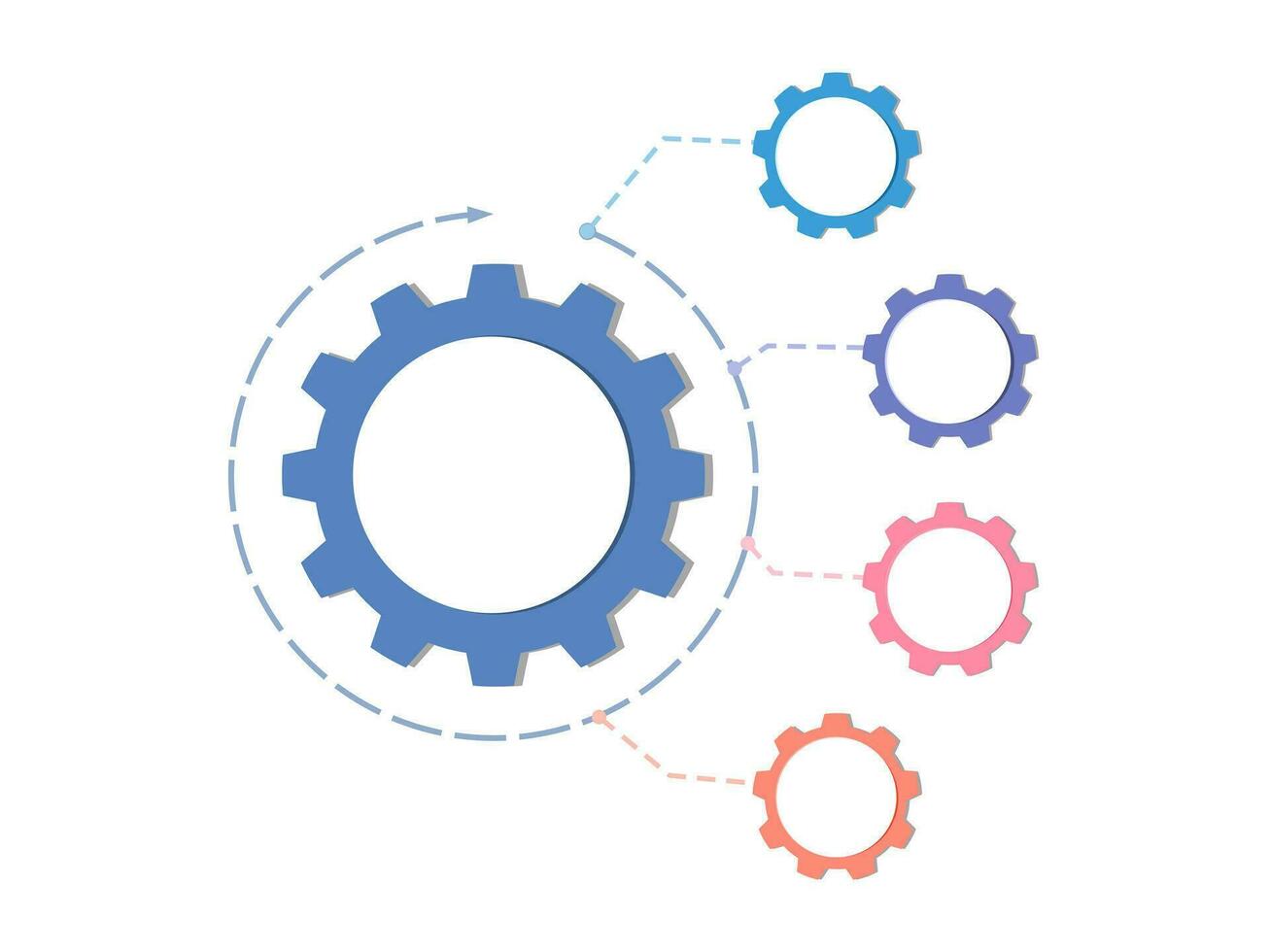 roda dentada ícone. engrenagem símbolo. infográfico modelo com engrenagem com cinco elementos. passos ou opções. vetor ilustração