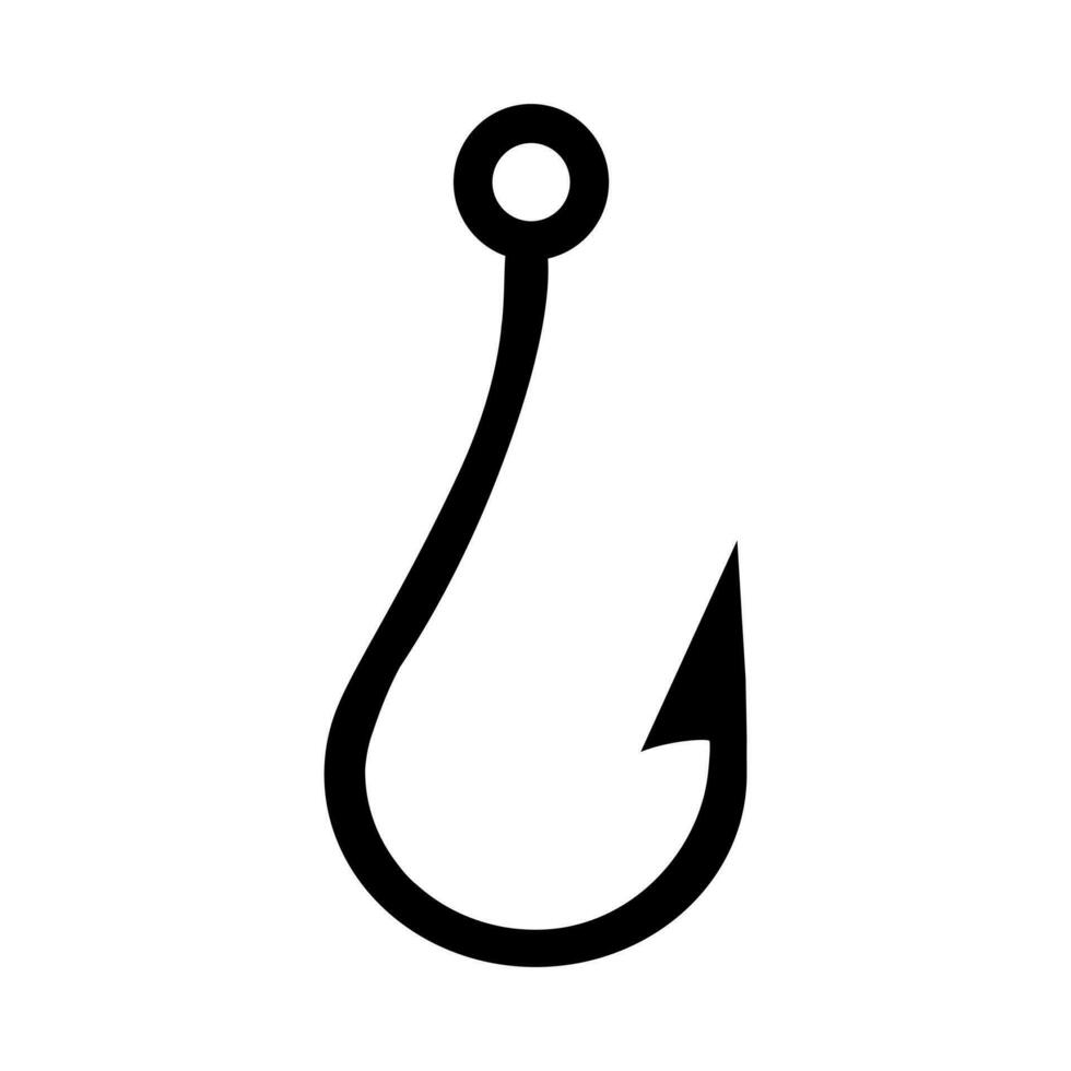 silhueta pescaria gancho ícone. logotipo em branco fundo. vetor ilustração