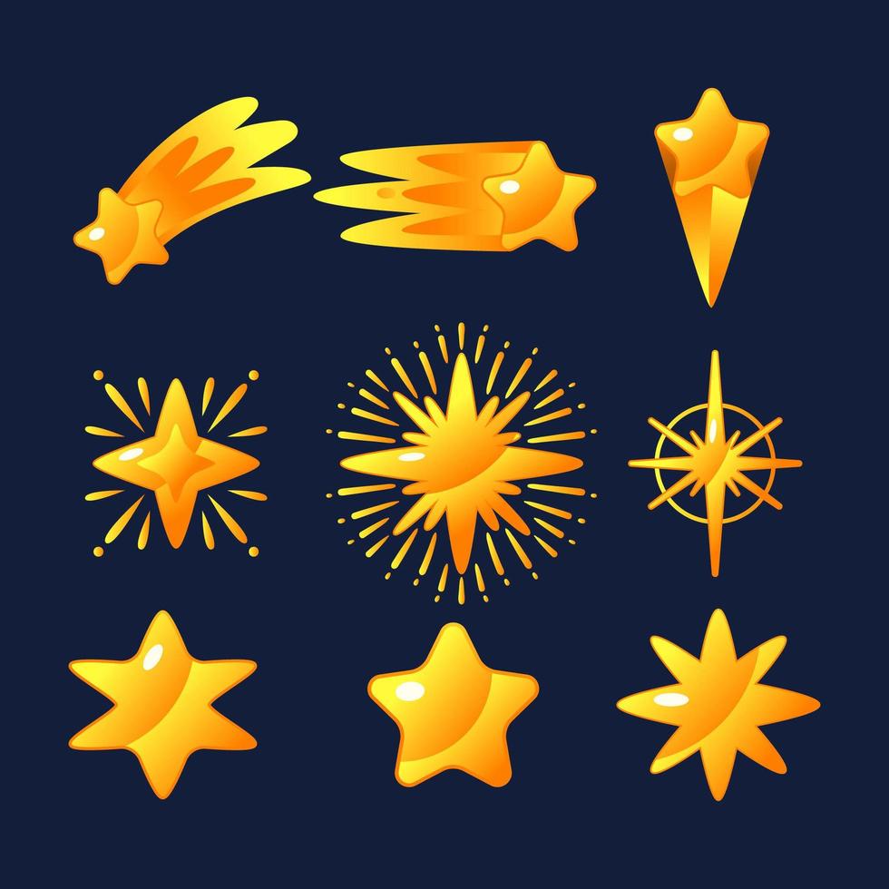 coleção de ícones de estrelas de variedades vetor