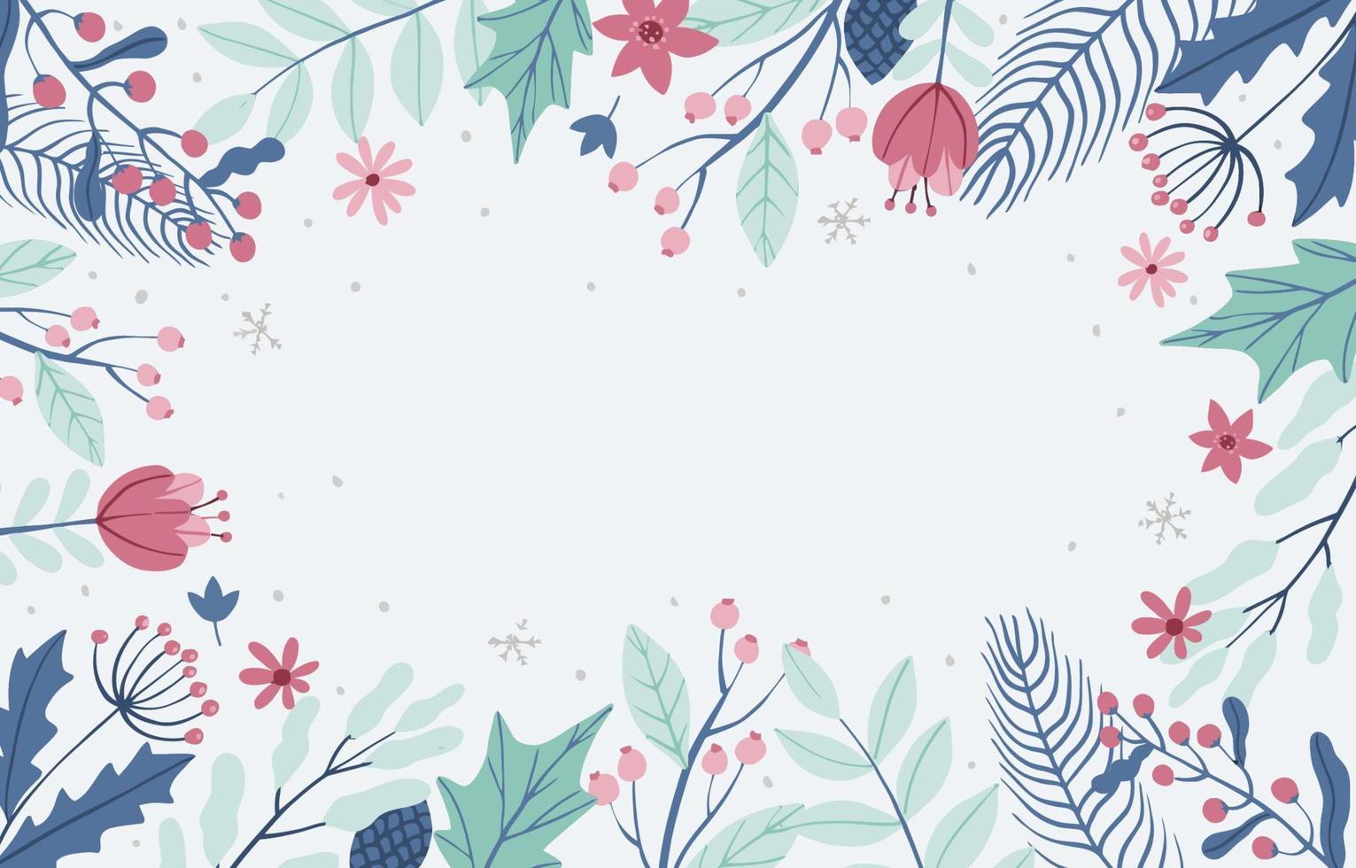 fundo floral de inverno vetor