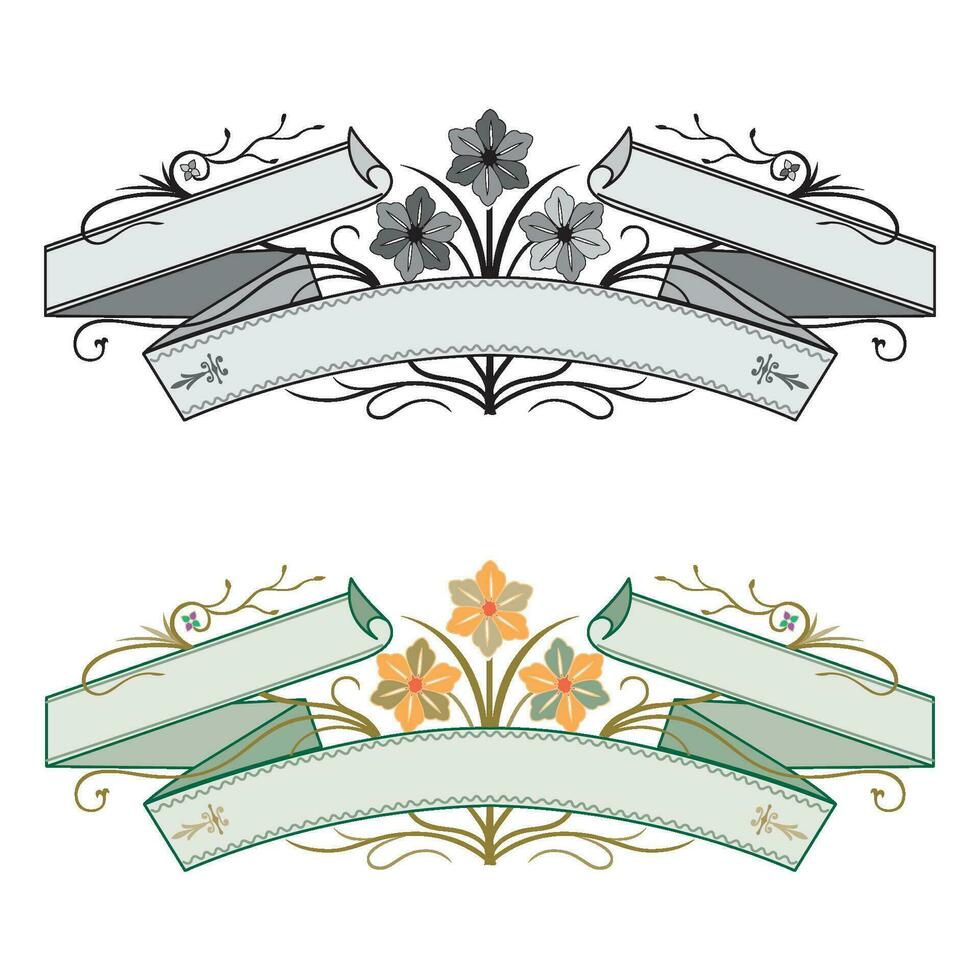 mão desenhado horizontal faixas conjunto com retro estilo fitas decoração elementos isolado vetor ilustração