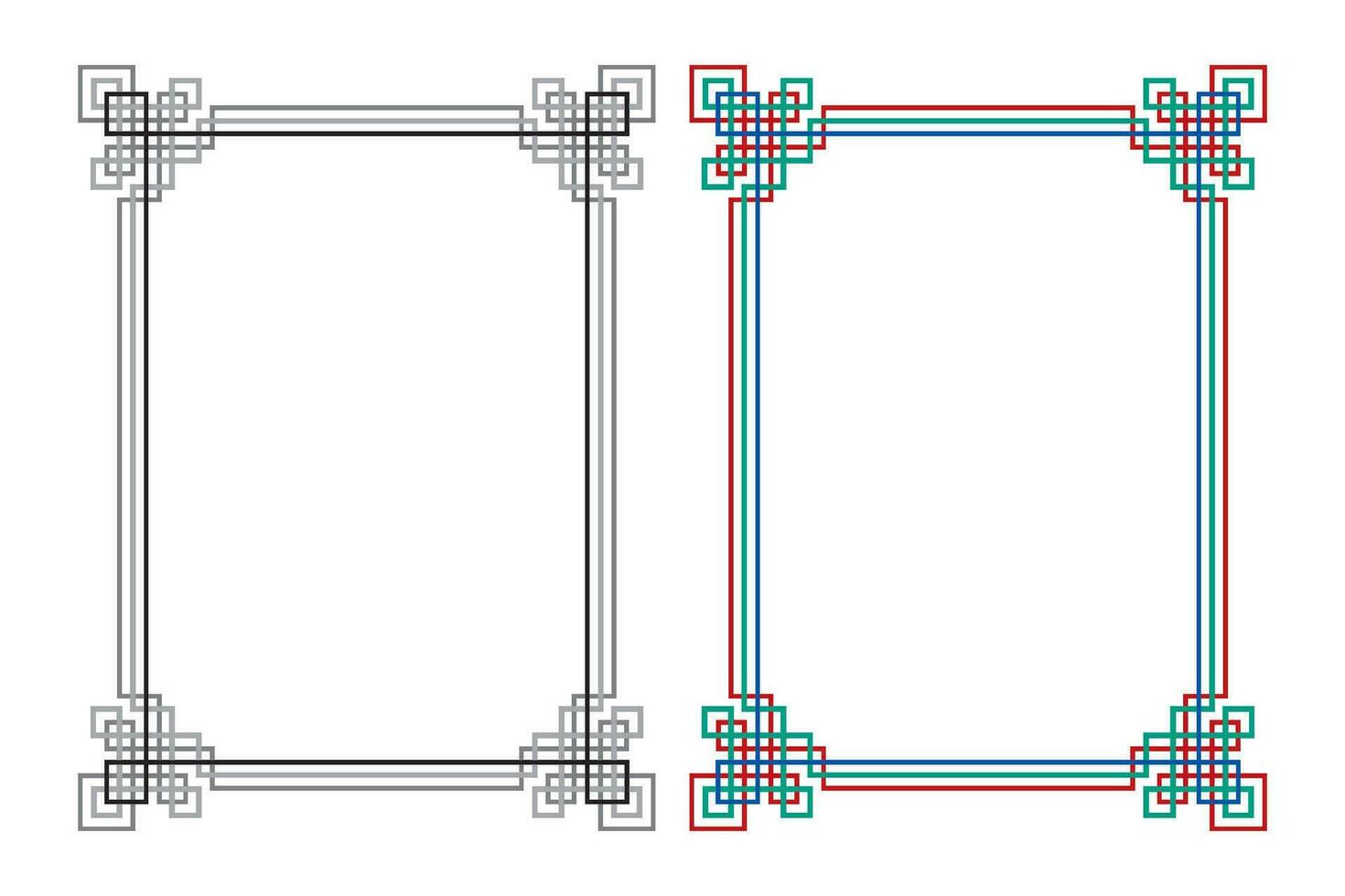 vintage tradicional realista Preto e cor quadros conjunto em branco fundo isolado vetor ilustração