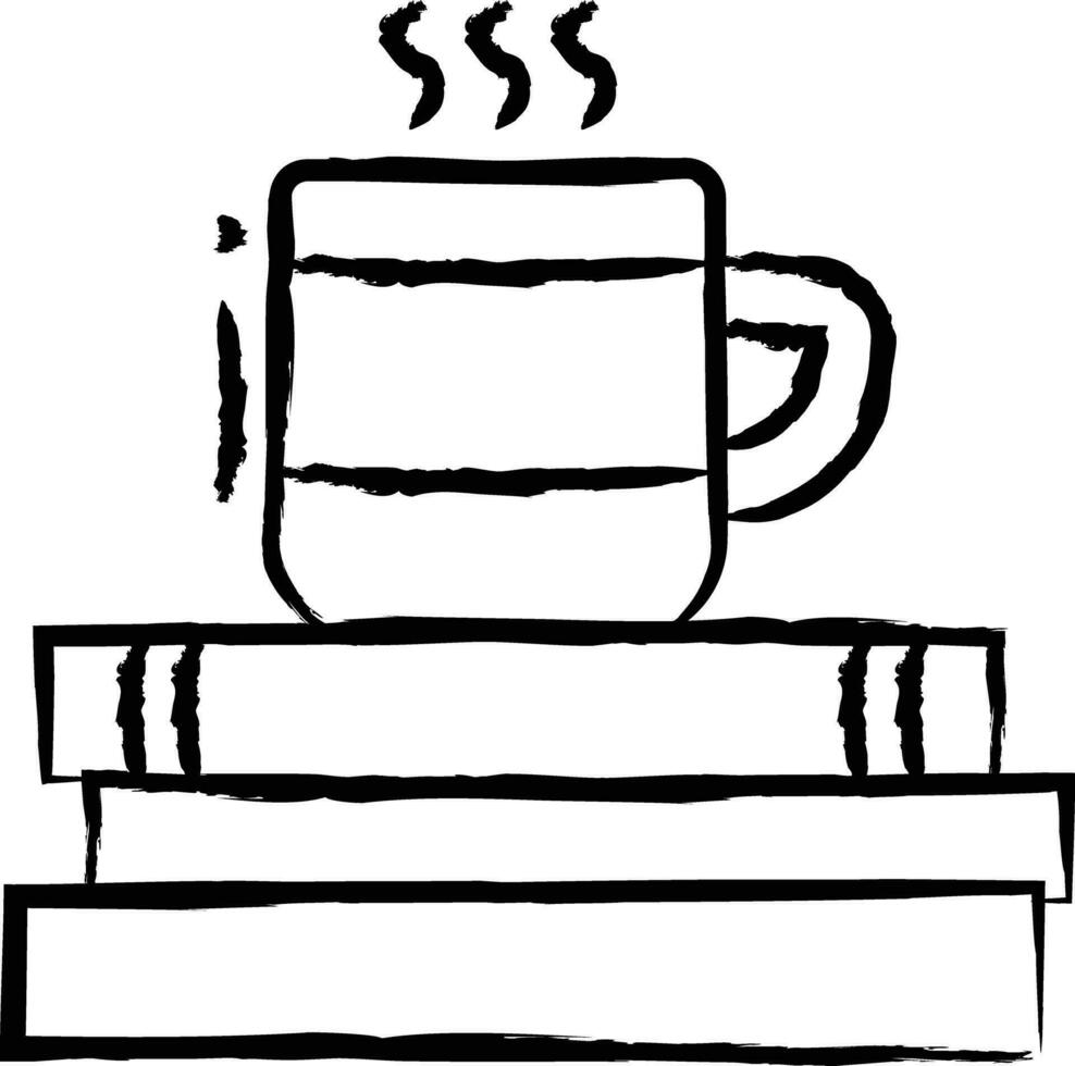 livro e chá mão desenhado vetor ilustração