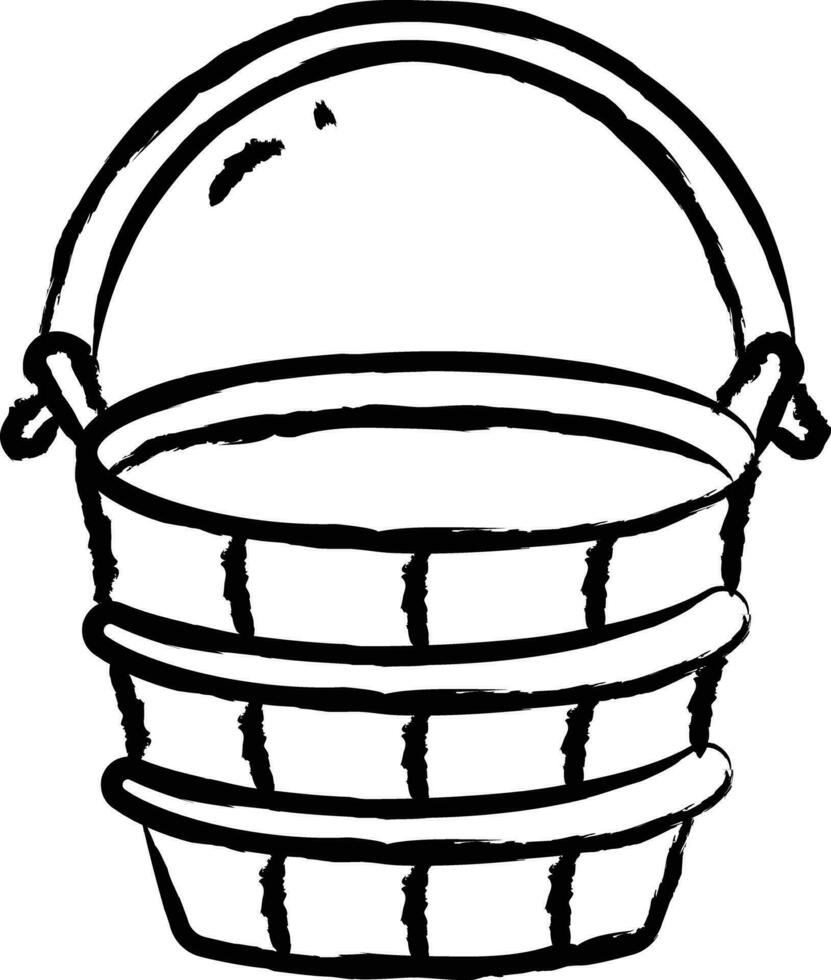 sauna de madeira balde mão desenhado vetor ilustração