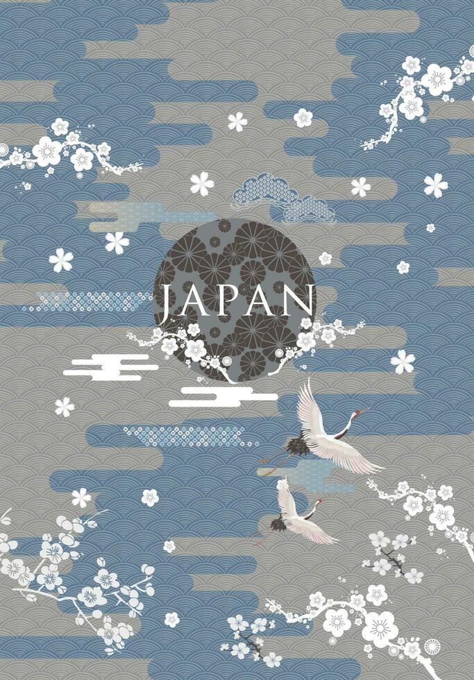 japonês estilo padronizar fundo ou cobrir Projeto. vetor