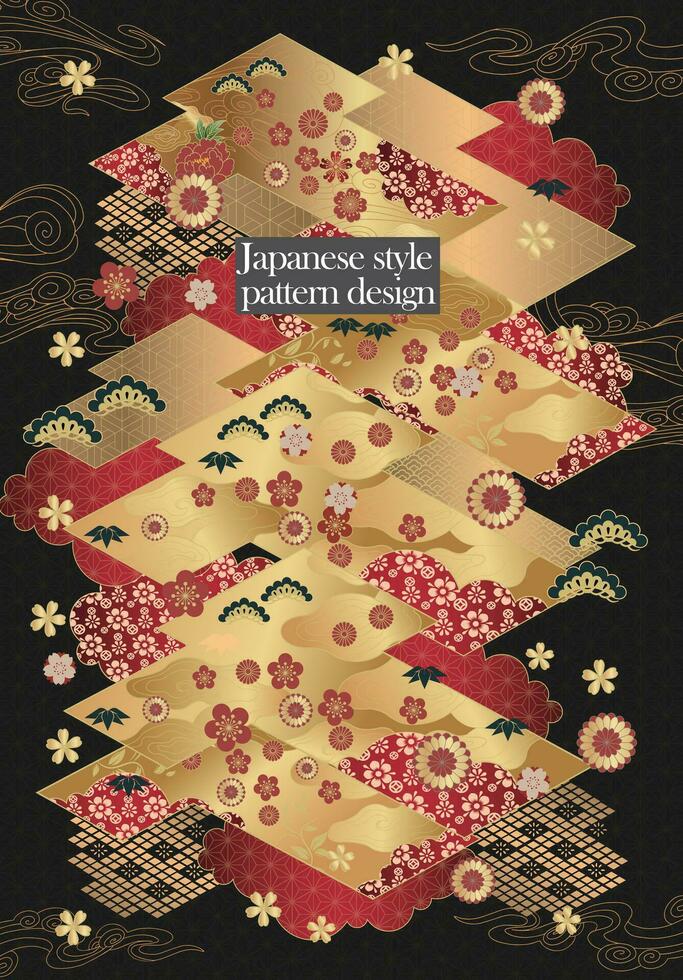 japonês estilo padronizar fundo ou cobrir Projeto. vetor