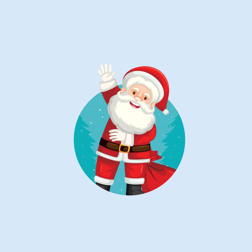 fofa santa Papai Noel, alegre Natal e feliz Novo ano,, papai noel claus vetor