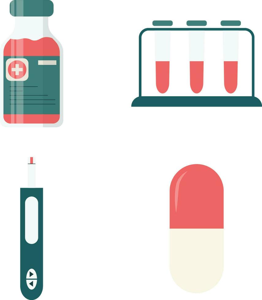 mundo diabetes dia ícone com plano desenho animado Projeto. vetor ilustração definir.