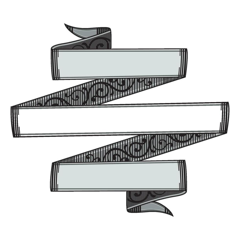 mão desenhado horizontal faixas conjunto com retro estilo fitas decoração elementos isolado vetor ilustração