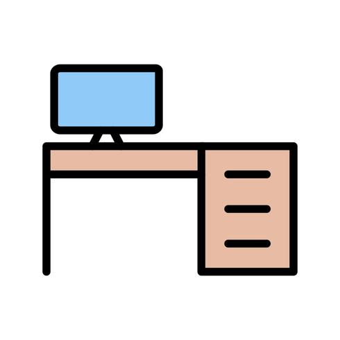 Ícone de vetor de mesa de escritório