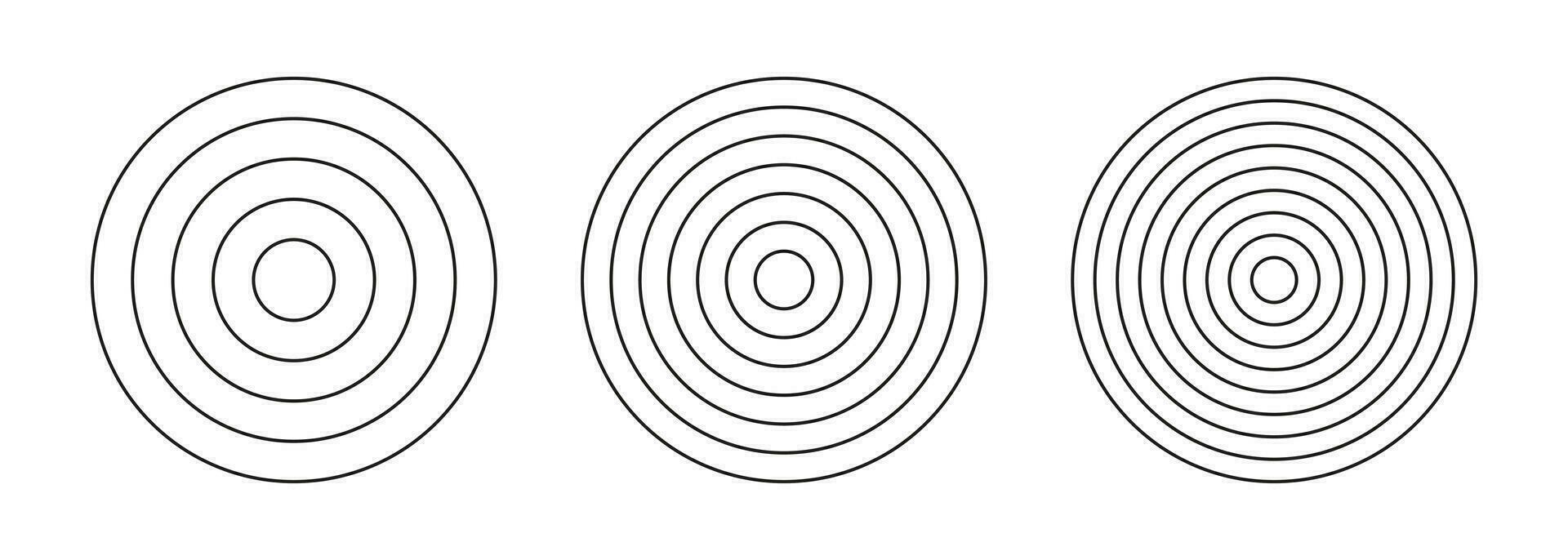 conjunto do polar grades concêntrico círculos. roda do vida ou hábitos rastreador. coleção do círculo diagramas dividido em segmentos. em branco polar gráfico papel. vetor modelo.