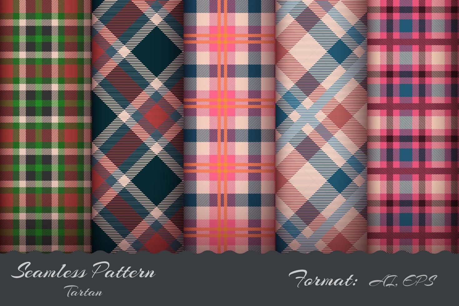 definir padrão tartan retrô sem costura vetor