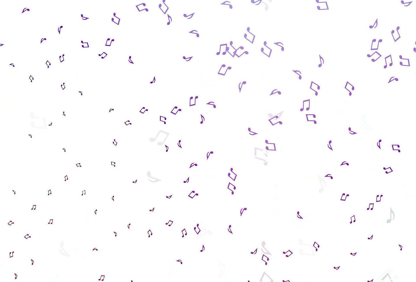 textura vector roxo claro com notas musicais.