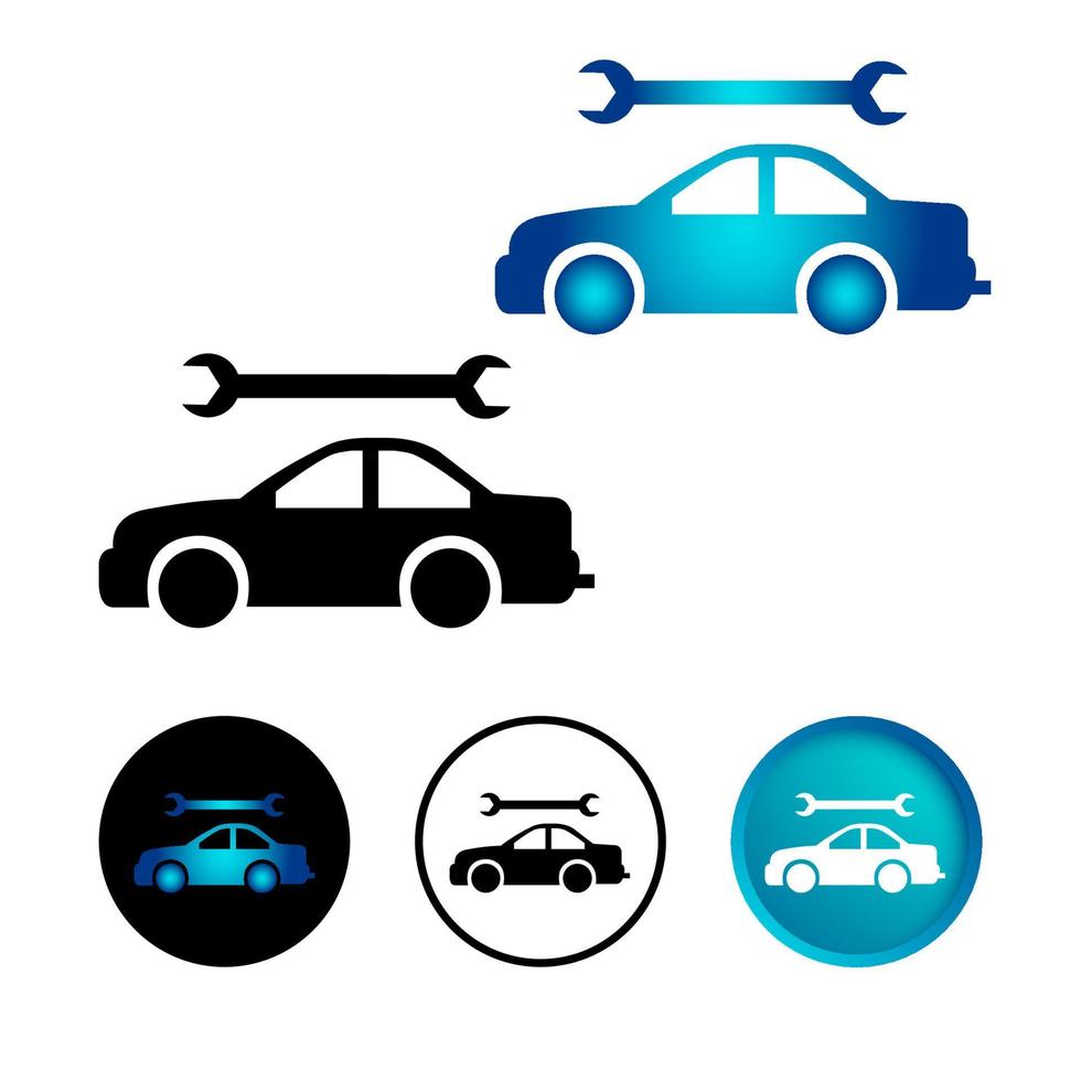 conjunto abstrato de ícones de serviços automotivos vetor