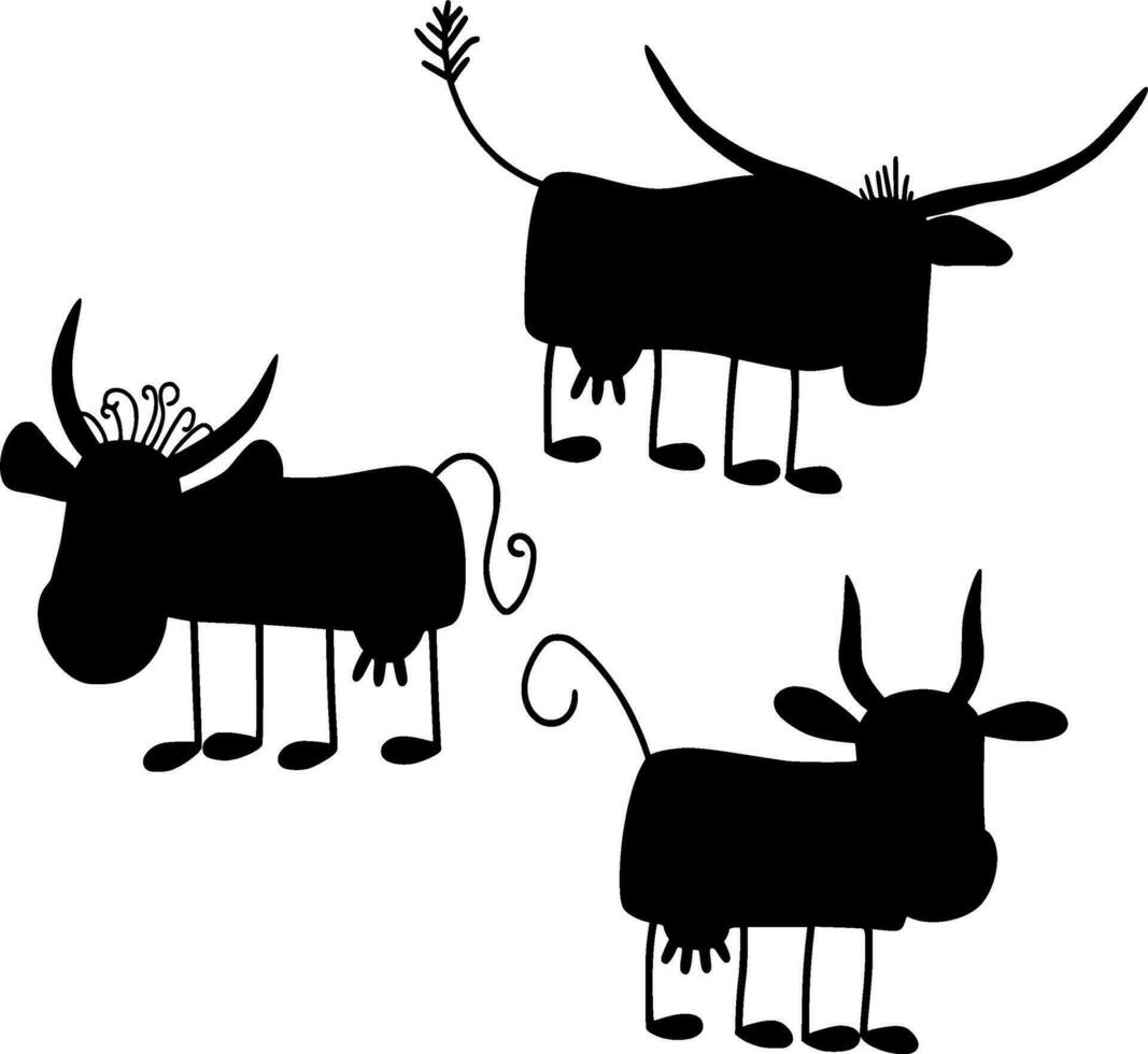 vaca silhueta vetor em branco fundo