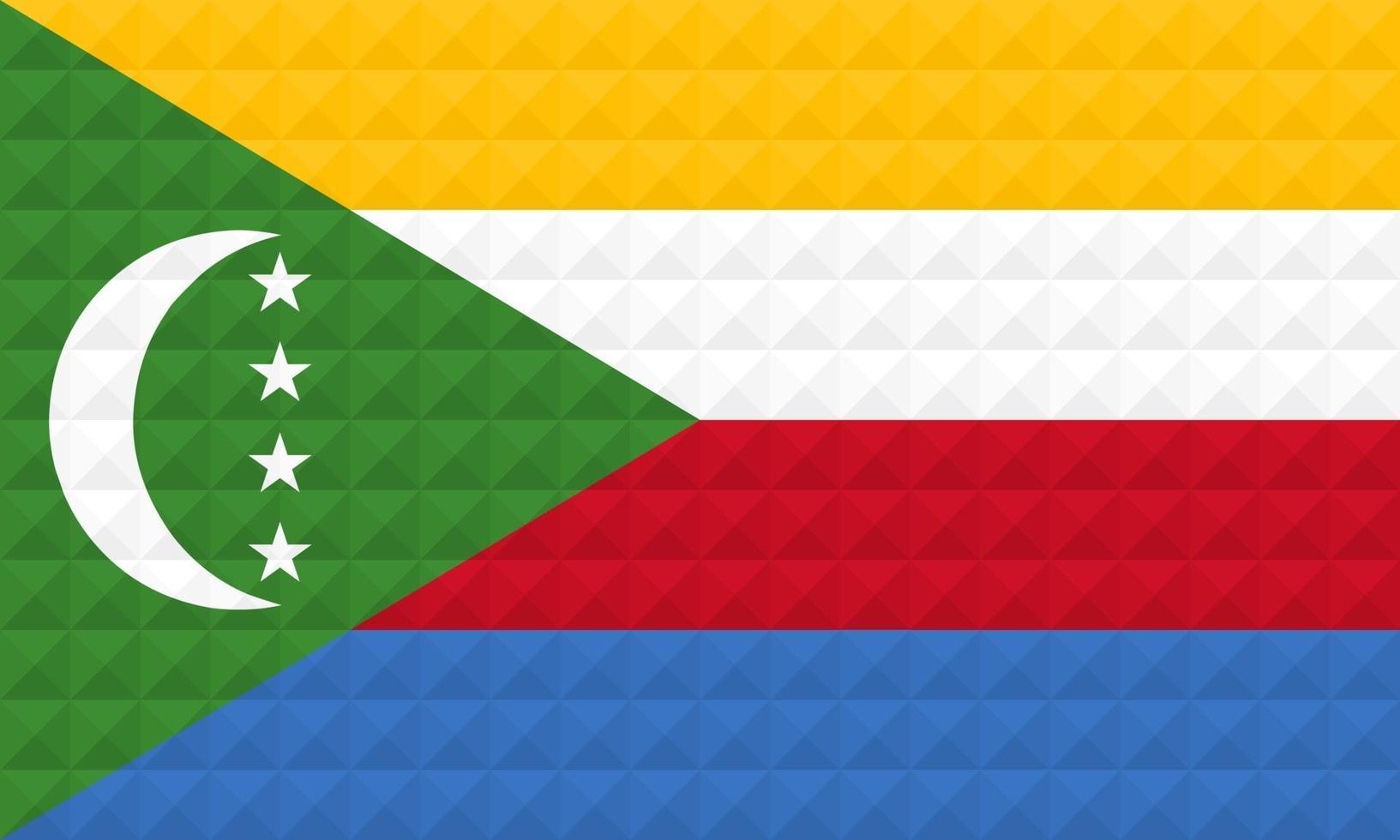 bandeira artística das Comores com design de arte de conceito de onda geométrica vetor