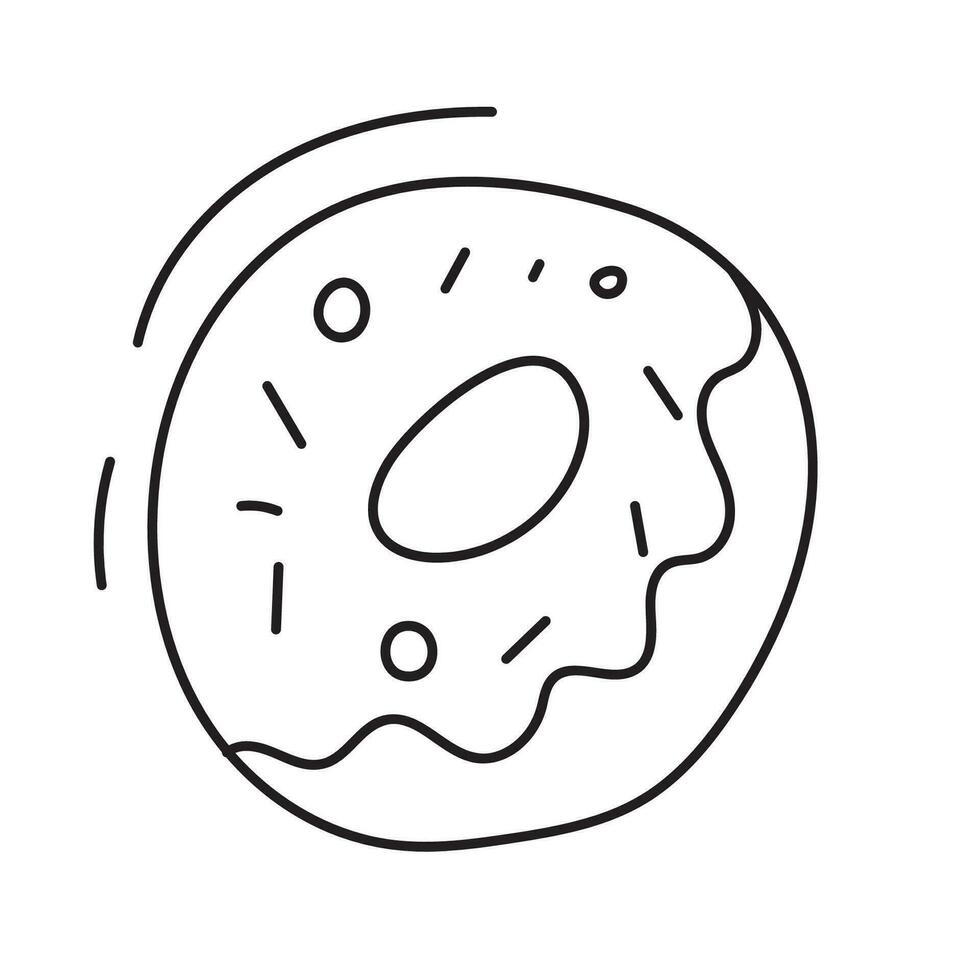 donut.vetor ilustração dentro rabisco estilo. vetor