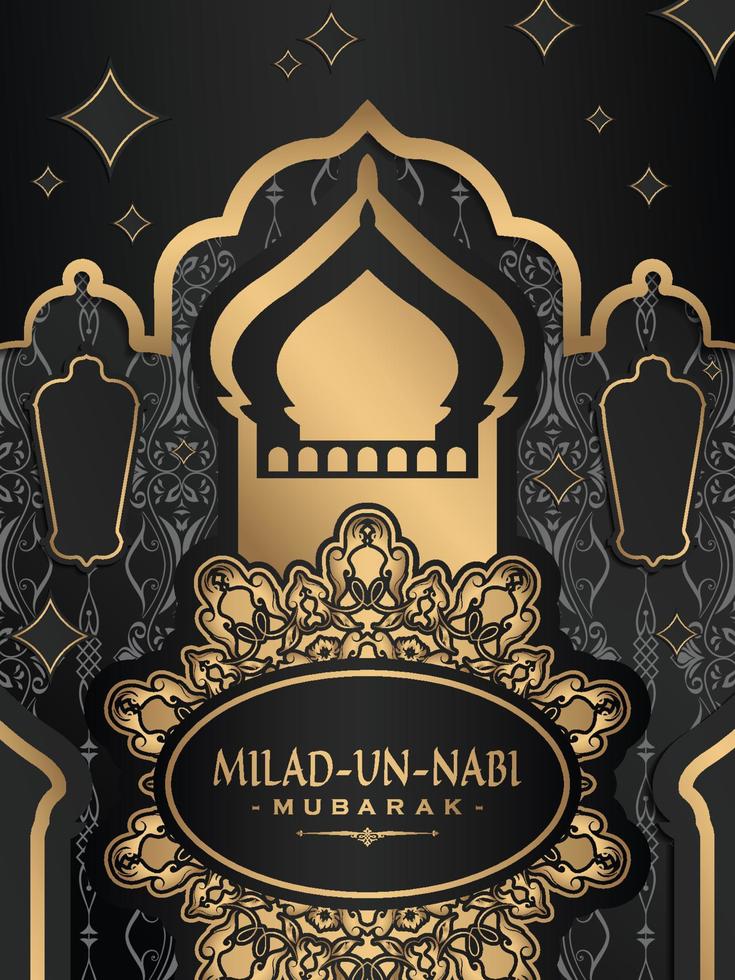 fundo ornamental islâmico milad vetor