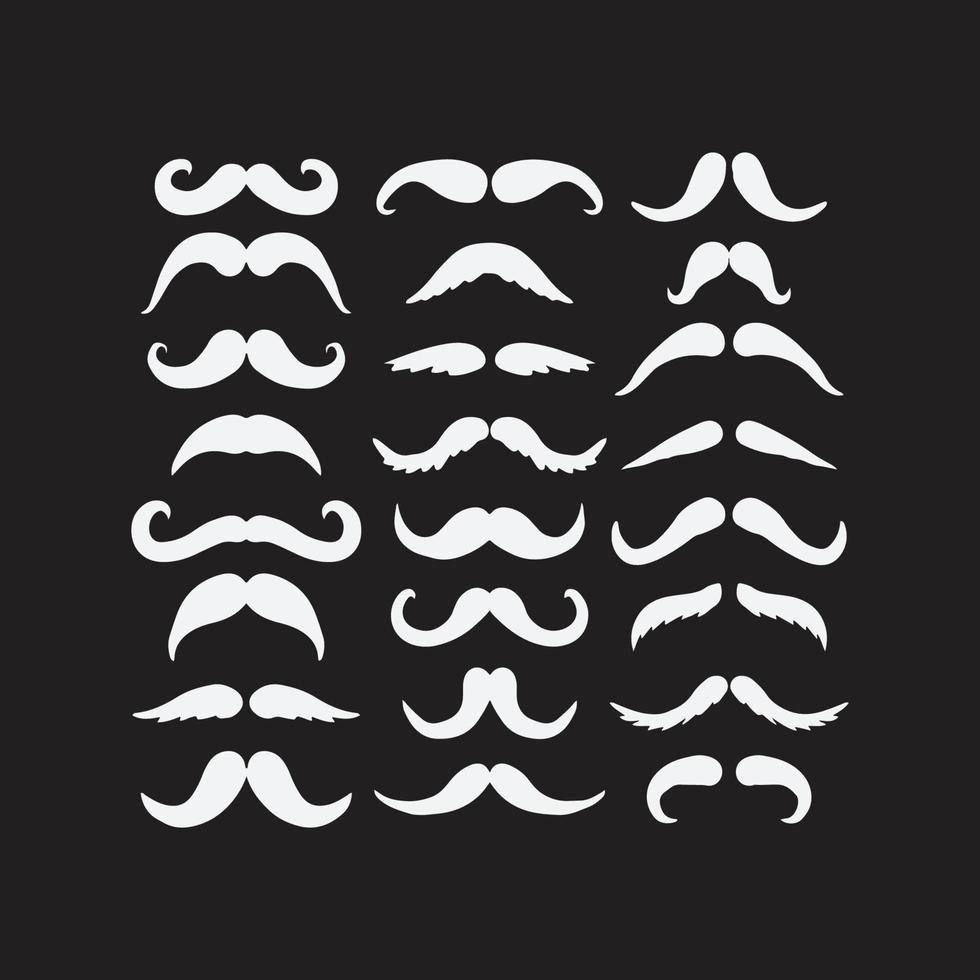 ilustração de bigode branco vetor