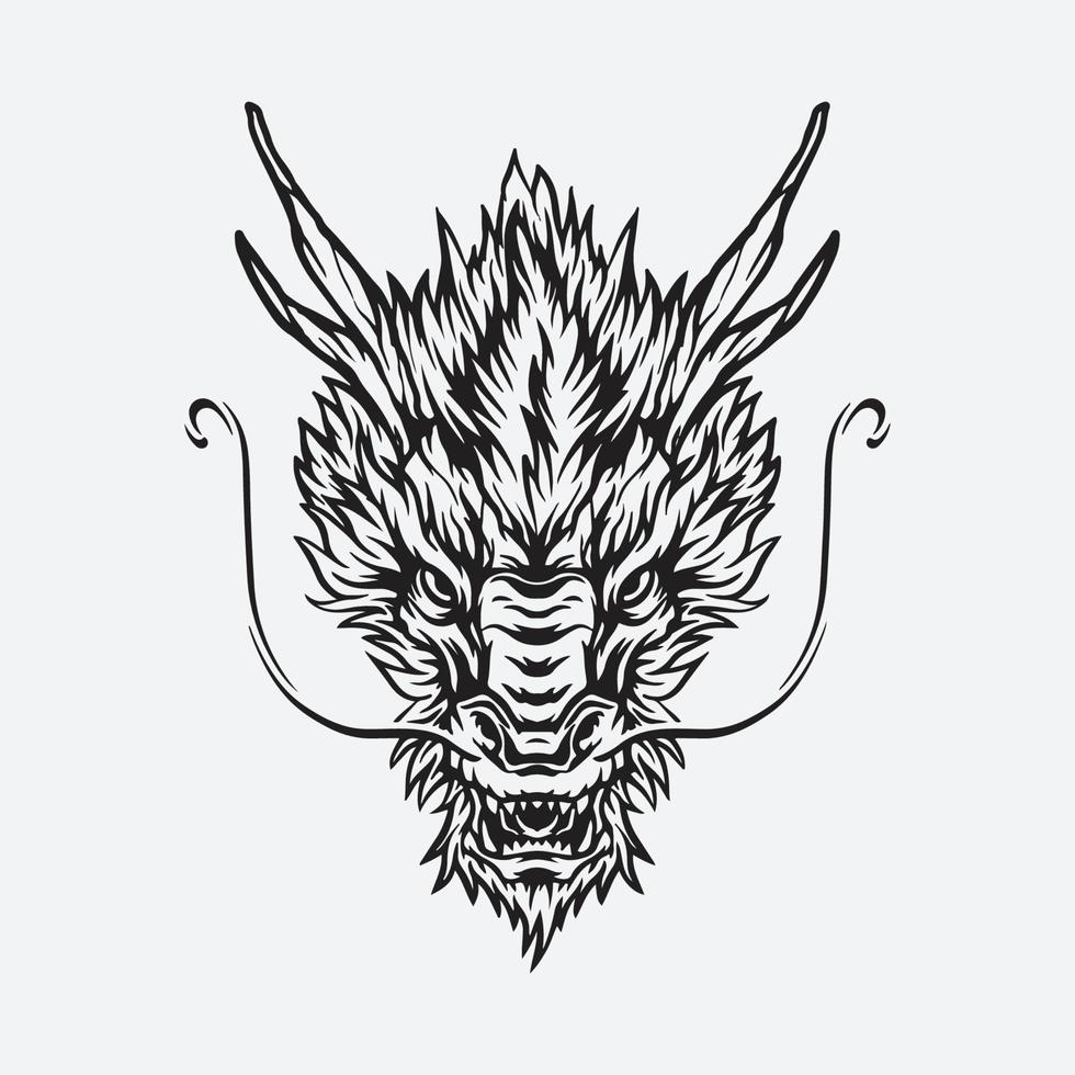 ilustração de cabeça de dragão vetor