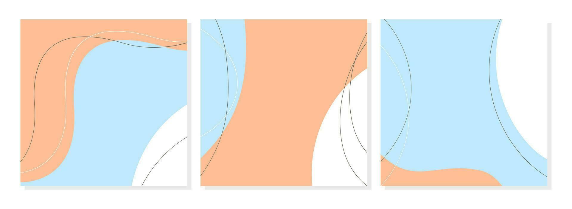 conjunto do mínimo quadrado bandeira modelos tendência cor 2024 pêssego penugem 13-1023. adequado para publicação em social redes e conectados anúncio. vetor