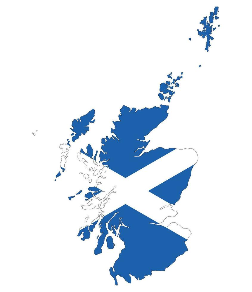 Escócia mapa. mapa do Escócia com escocês bandeira. vetor
