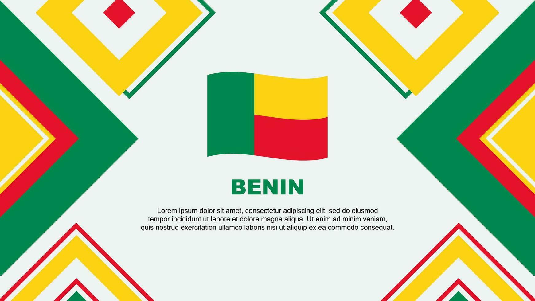 benin bandeira abstrato fundo Projeto modelo. benin independência dia bandeira papel de parede vetor ilustração. benin independência dia