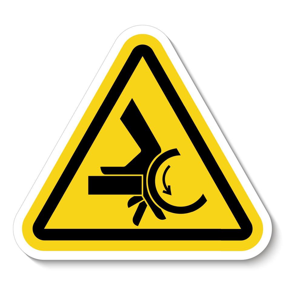 sinal de símbolo de ponto de aperto de rolo de esmagamento de mão isolado em fundo branco, ilustração vetorial vetor