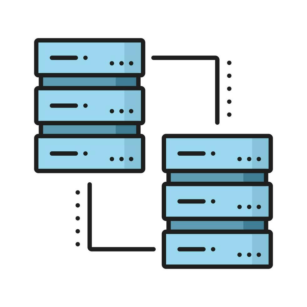base de dados rede servidor, nuvem armazenamento cor ícone vetor