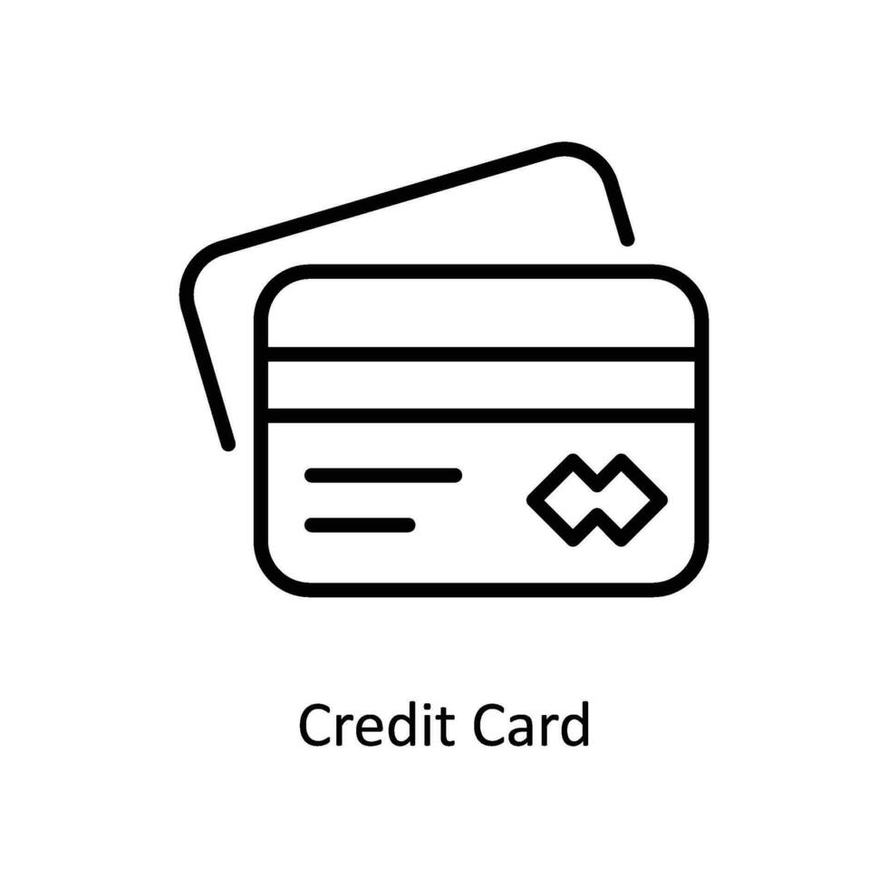 crédito cartão vetor esboço ícone Projeto ilustração. o negócio e gestão símbolo em branco fundo eps 10 Arquivo