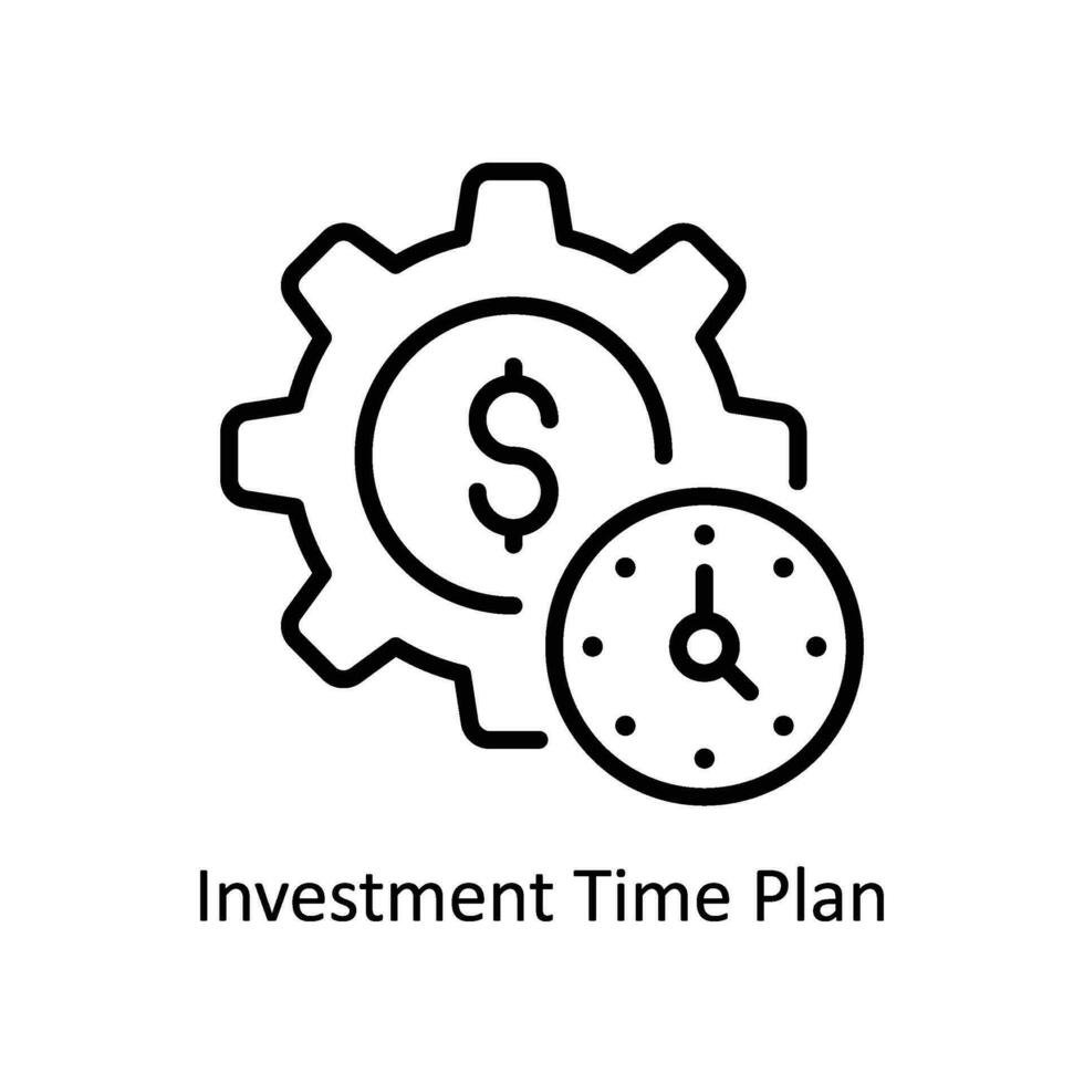 investimento Tempo plano vetor esboço ícone Projeto ilustração. o negócio e gestão símbolo em branco fundo eps 10 Arquivo