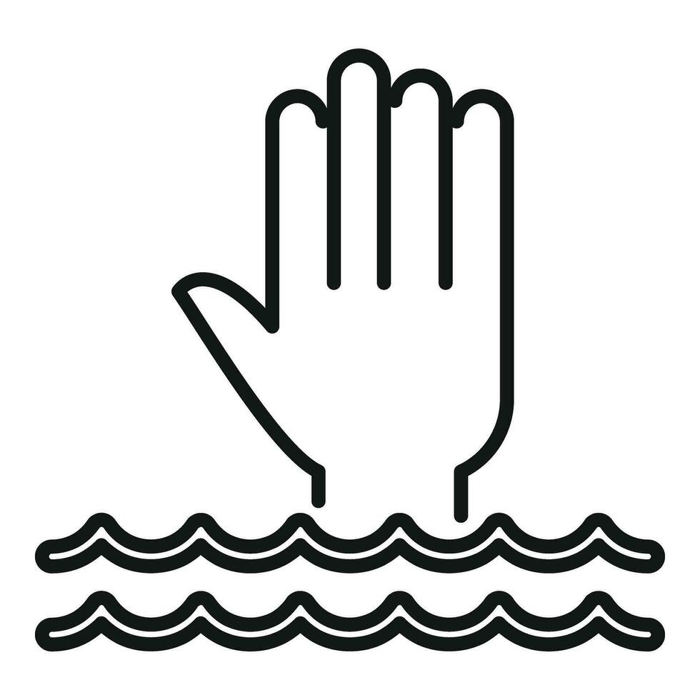 SOS nadar Socorro ícone esboço vetor. contato sirene vetor