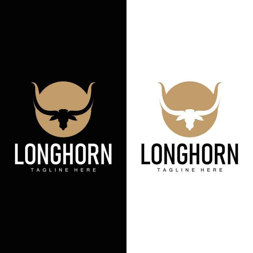 longhorn logotipo velho vintage Projeto oeste país texas touro chifre vetor