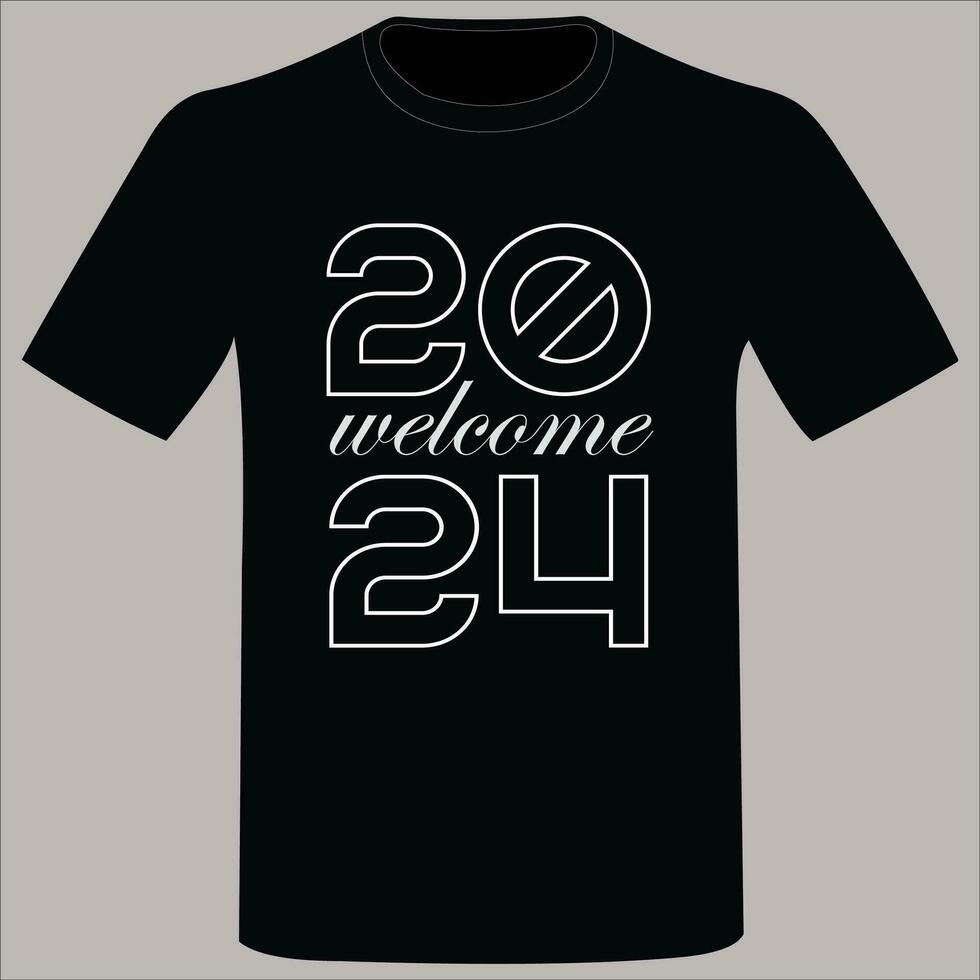 feliz ano novo 2024 design de camiseta vetor