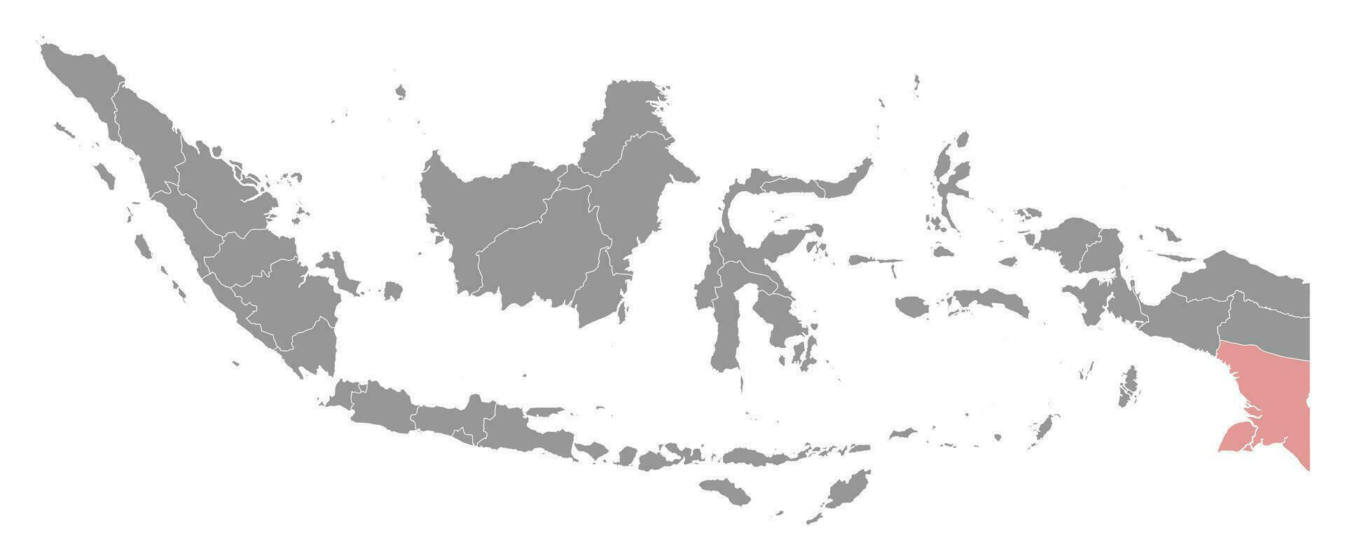 sul papua província mapa, administrativo divisão do Indonésia. vetor ilustração.