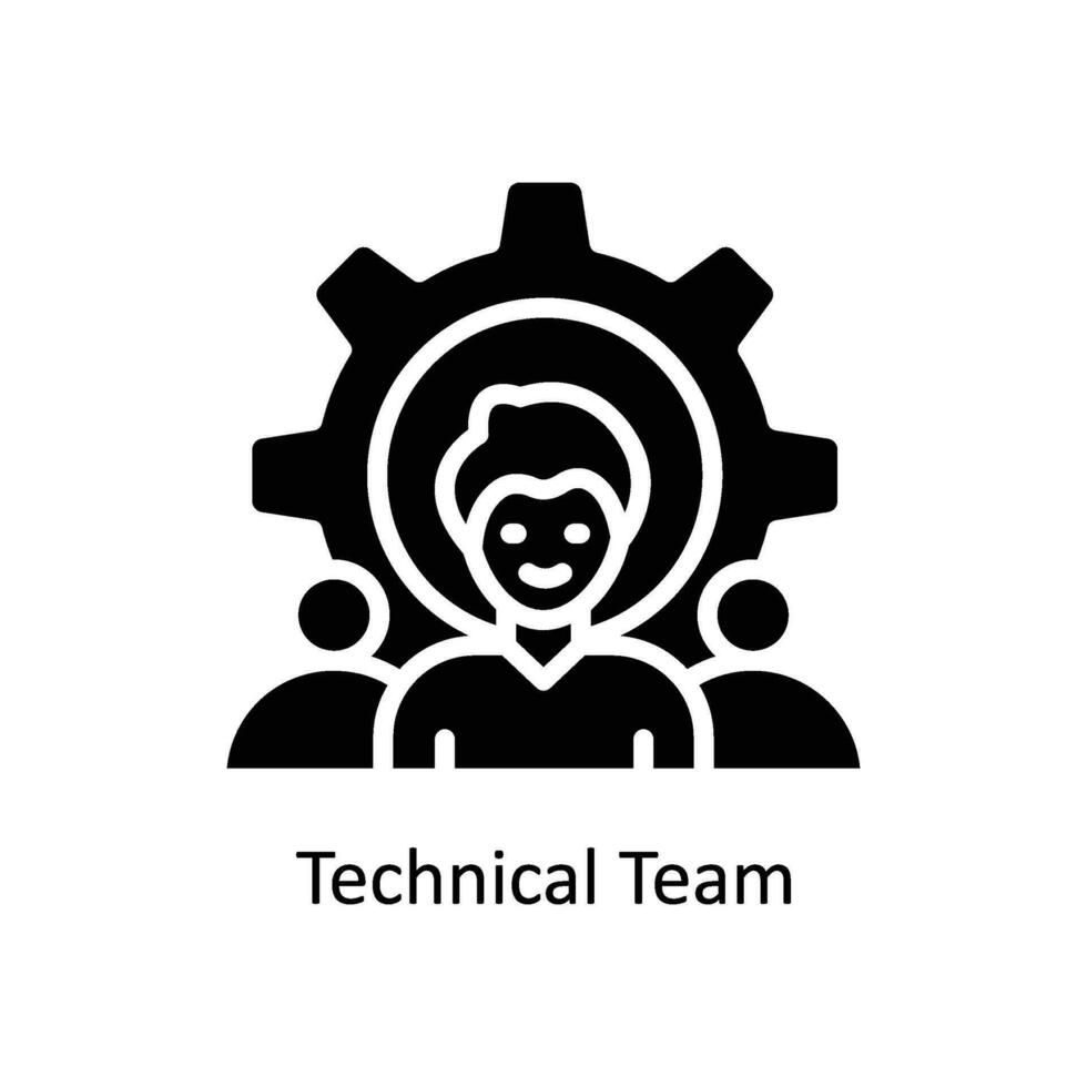 técnico equipe vetor sólido ícone Projeto ilustração. o negócio e gestão símbolo em branco fundo eps 10 Arquivo