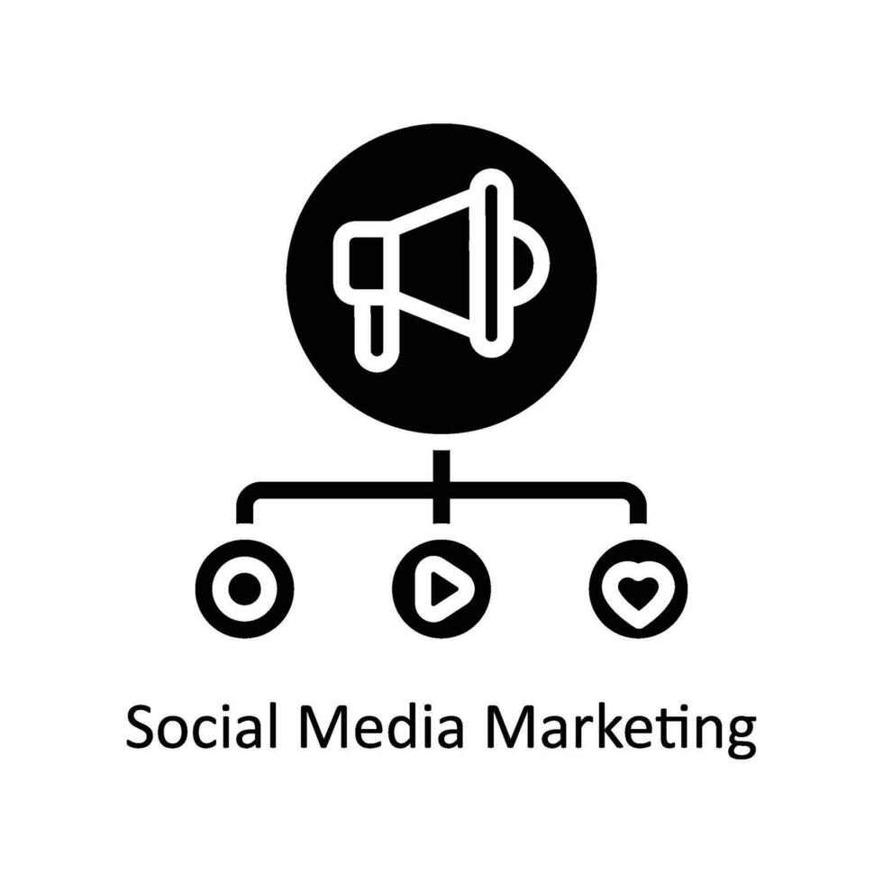 social meios de comunicação marketing vetor sólido ícone Projeto ilustração. o negócio e gestão símbolo em branco fundo eps 10 Arquivo