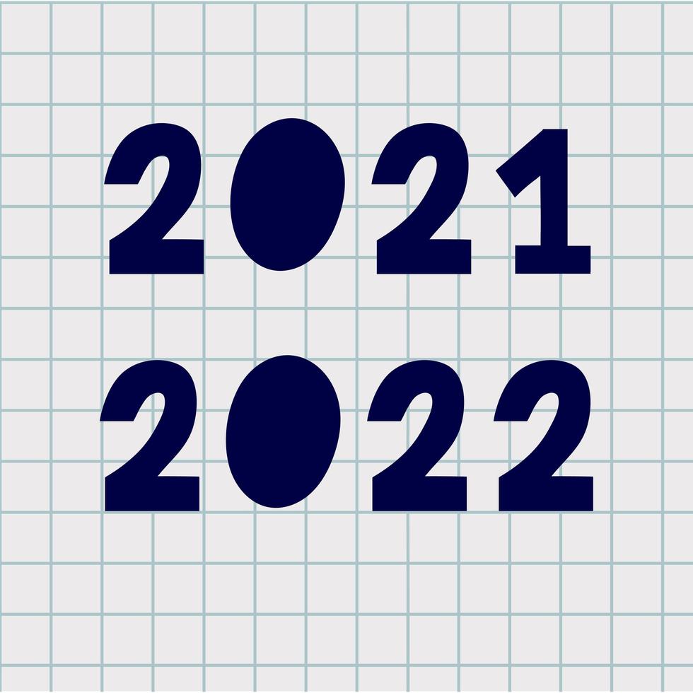 2022 2021 números feitos com vetor doodle brushe. mão desenhada com tinta de ano novo dois e número zero, desenho de figuras