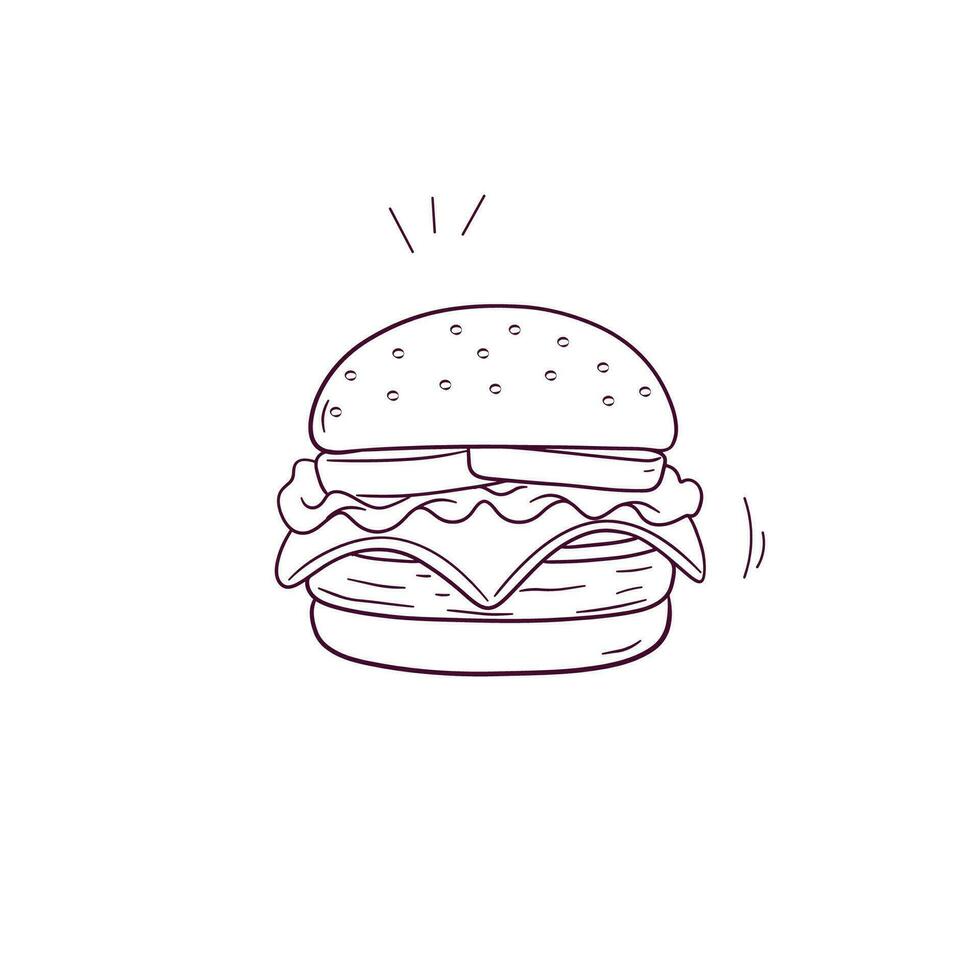 mão desenhado ilustração do Hamburguer de queijo ícone. rabisco vetor esboço ilustração