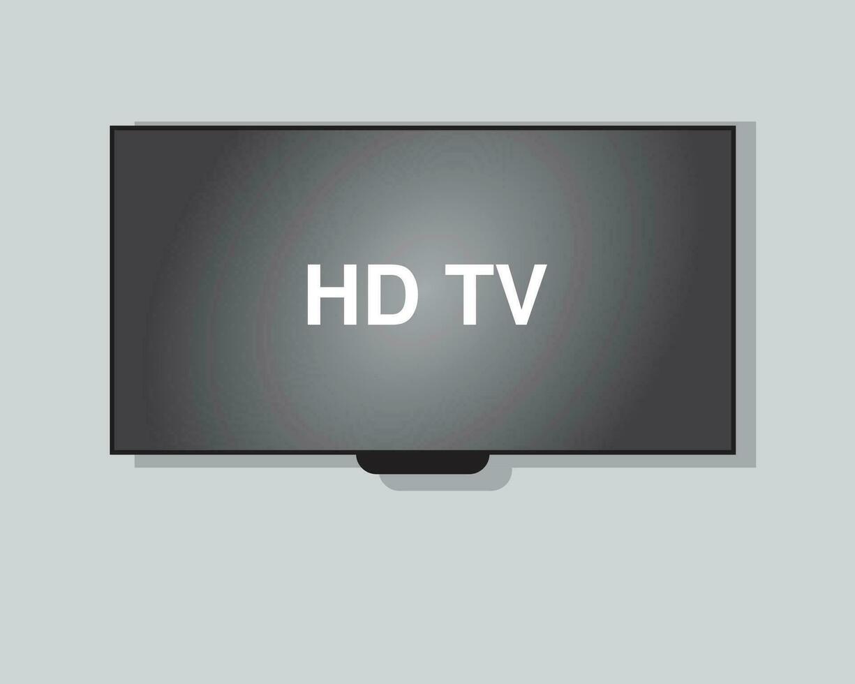 4k tv tela plana lcd ou oled, plasma, ilustração realista, maquete de monitor em branco branco. monitor de tela plana largo pendurado na parede vetor