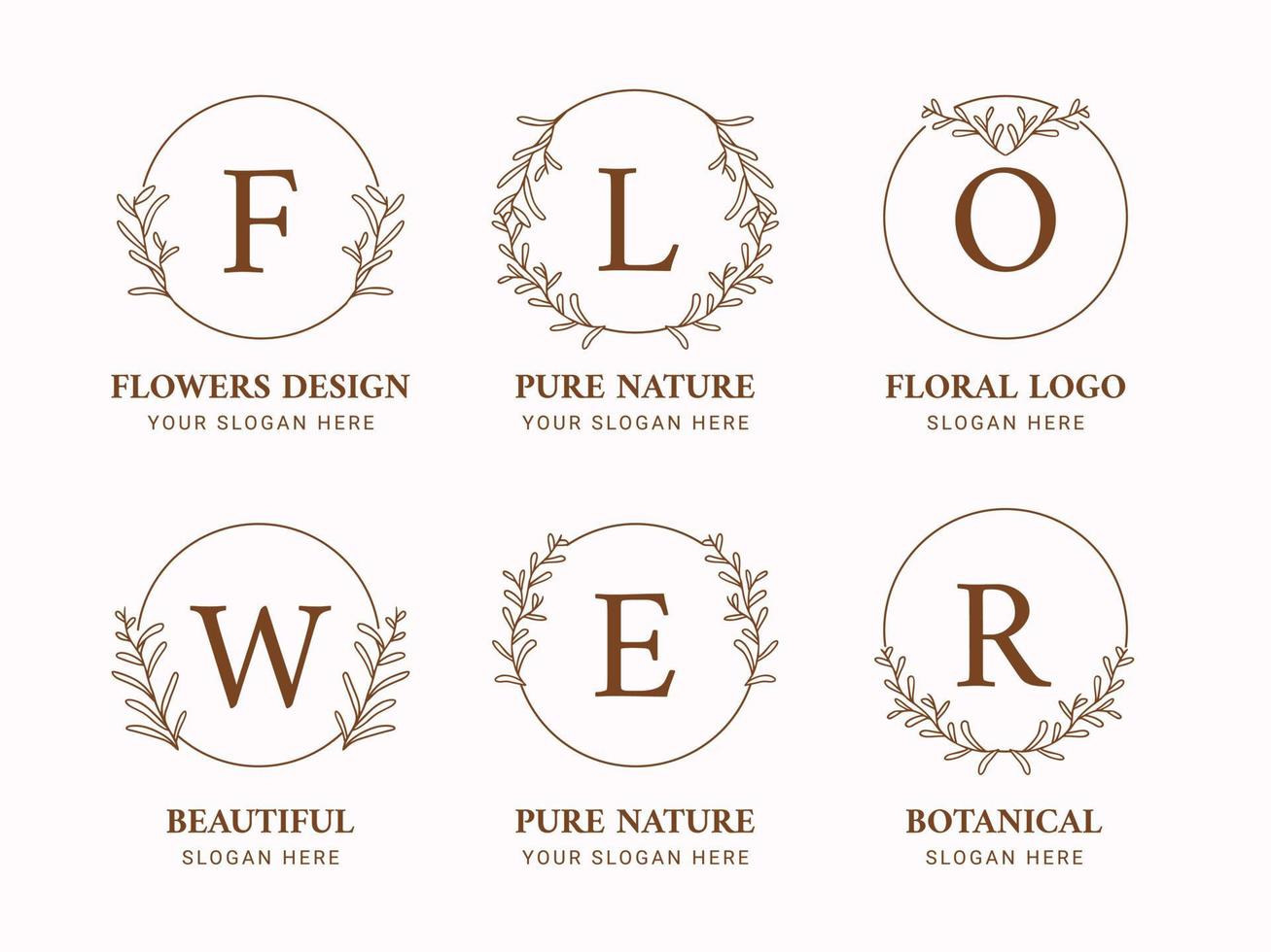 coleção de logotipo de flores vetor