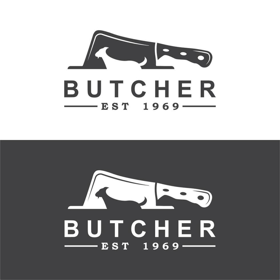 açougueiro logotipo vetor ícone ilustração Projeto. logotipo adequado para restaurante e Comida indústria